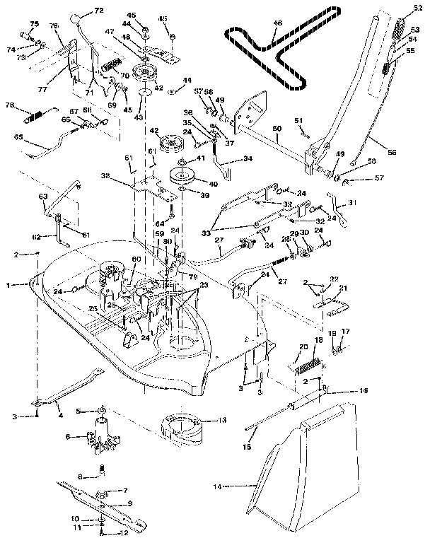 Craftsman 917255522 38" mower diagram