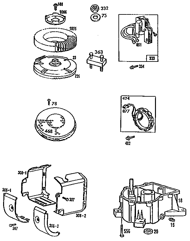 Craftsman 917258494 crankcase base and blower housing diagram