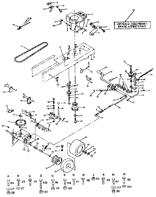 Craftsman 917258491 18 hp 42" tractor diagram