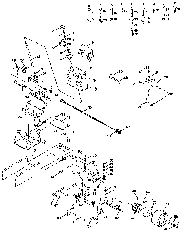 Craftsman 917258491 steering assembly diagram
