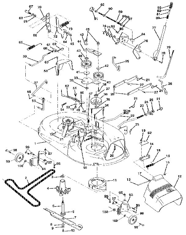 Craftsman 917258491 42" mower diagram