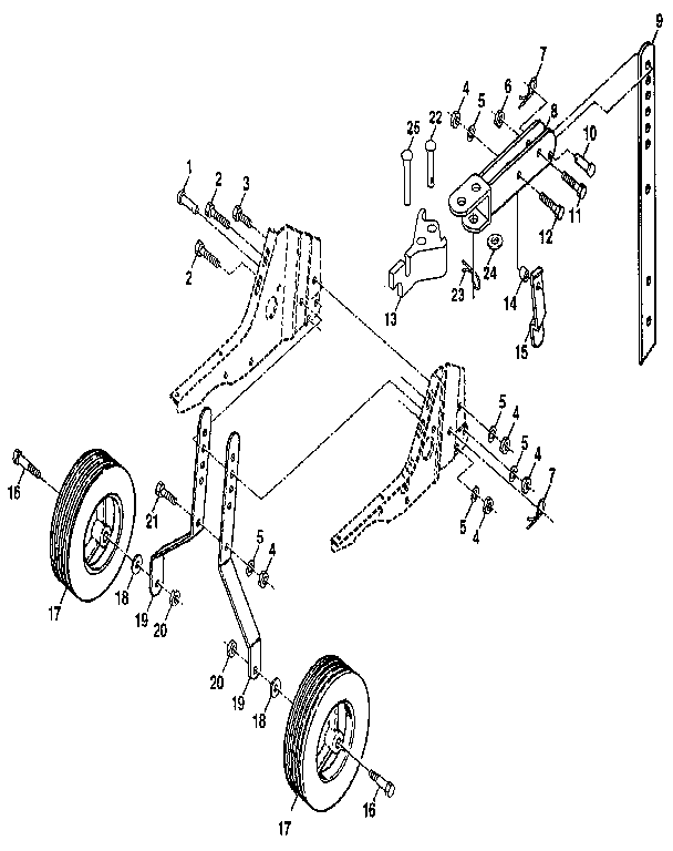 Craftsman 917298850 wheel and depth stake assembly diagram