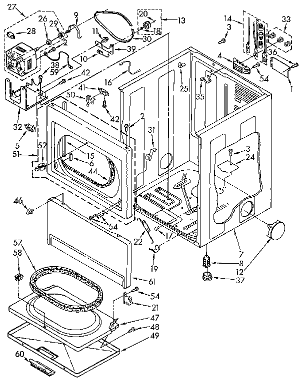 Kenmore 11096284800 cabinet diagram