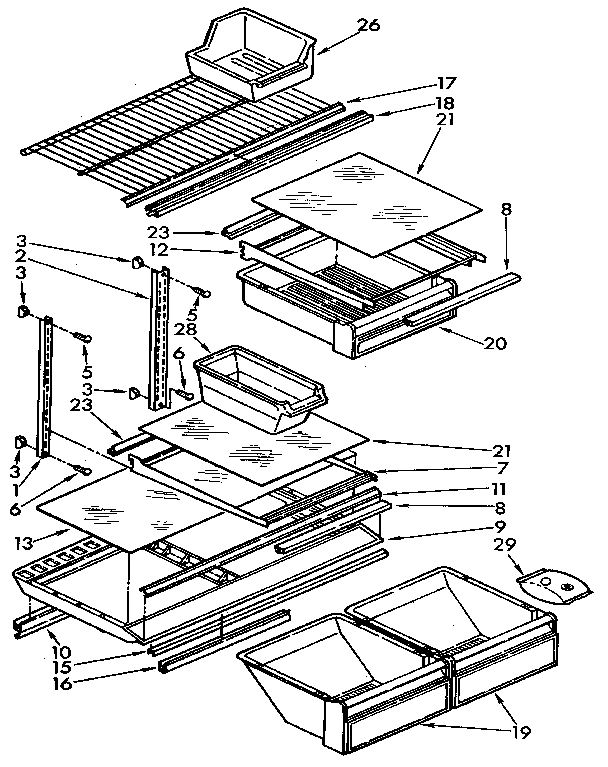 Kenmore 1069710683 shelf diagram