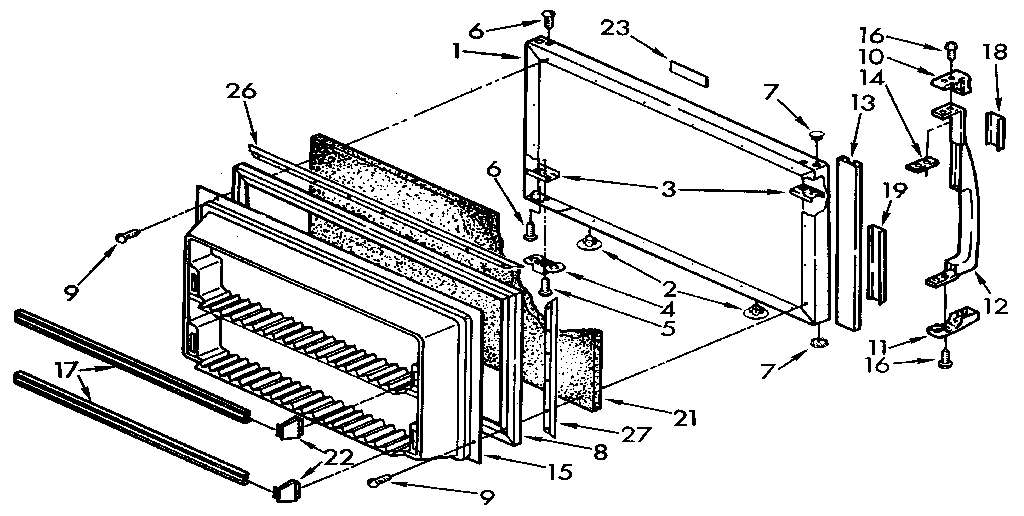Kenmore 1069710683 freezer door diagram