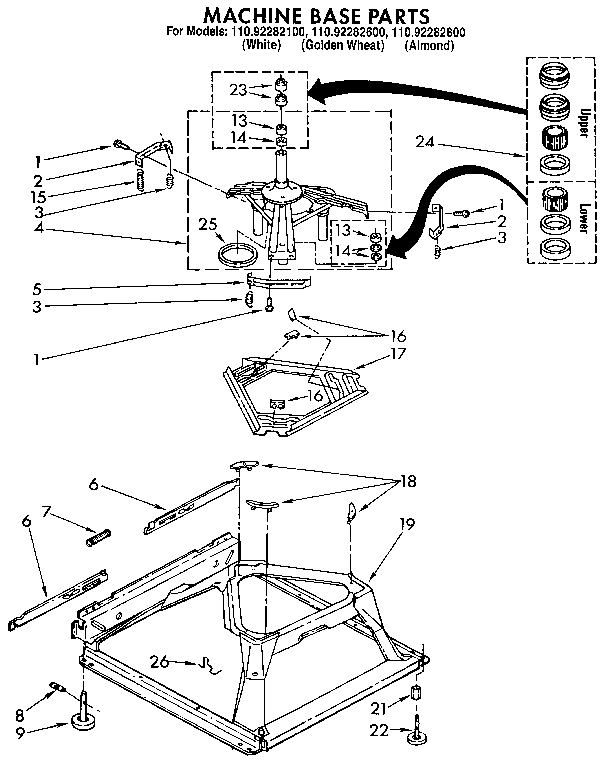 Kenmore 11092282800 machine base diagram