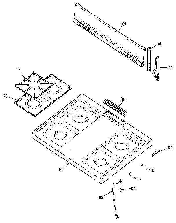 Kenmore 3626101191 main top section diagram