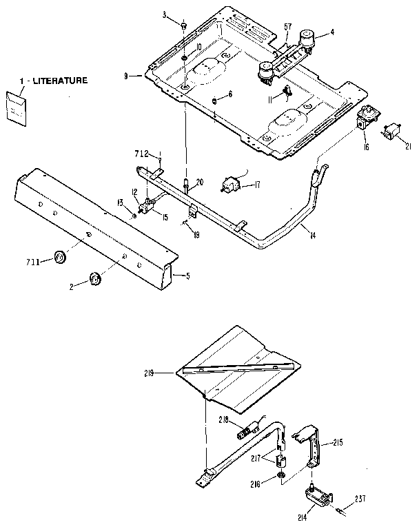 Kenmore 3626111191 burner box assembly diagram