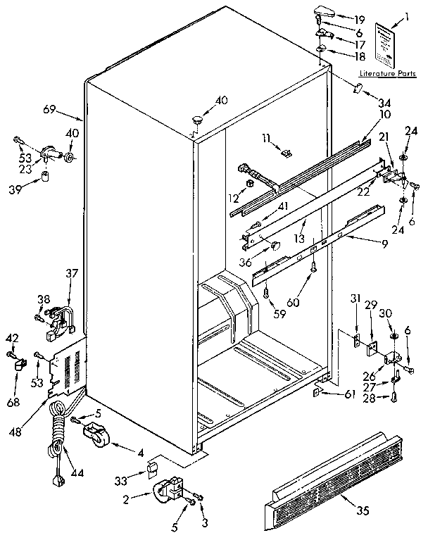 Kenmore 1069610613 cabinet diagram