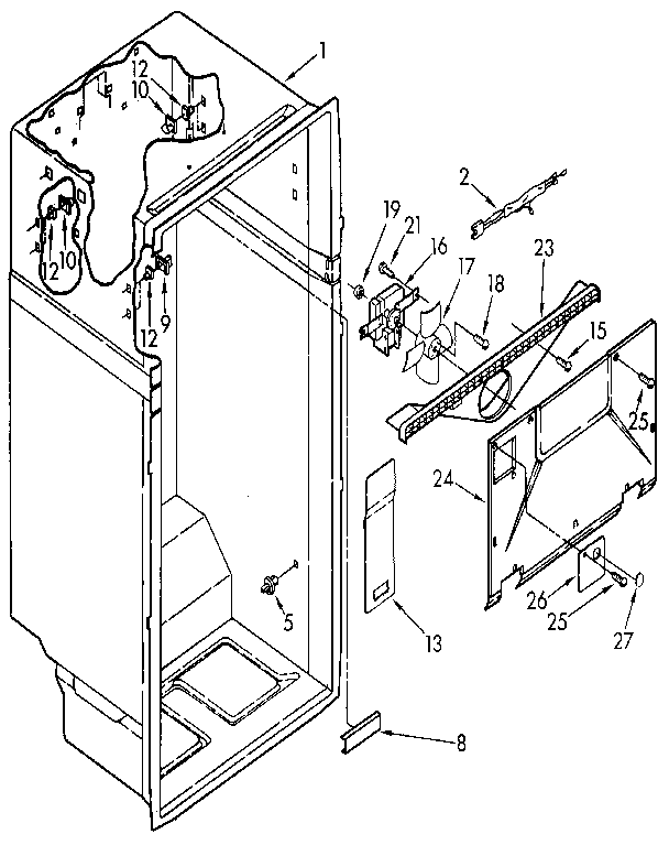 Kenmore 1069610613 liner diagram