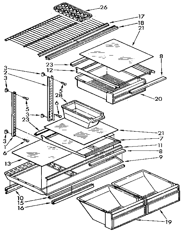 Kenmore 1069610613 shelf diagram