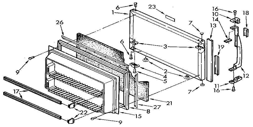Kenmore 1069610613 freezer door diagram