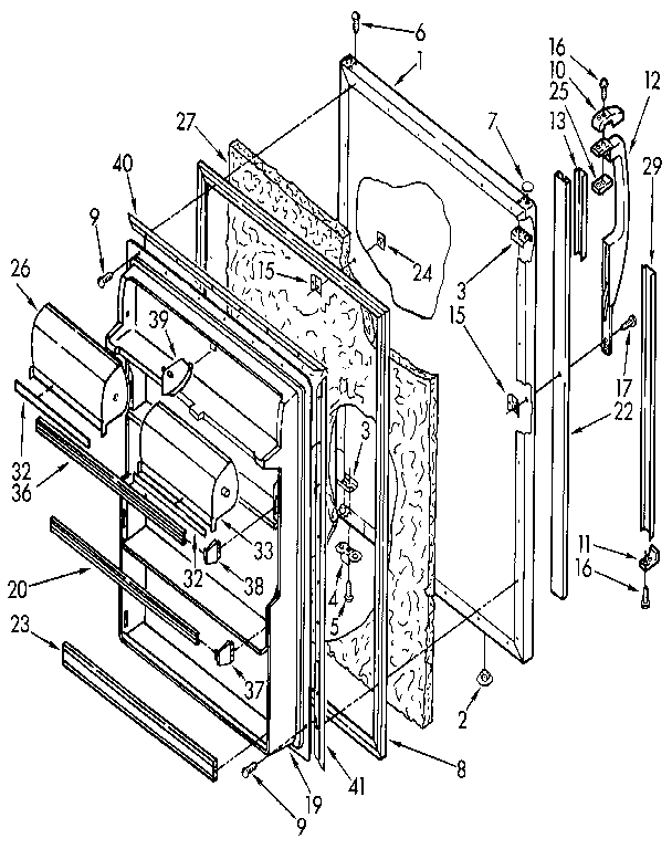 Kenmore 1069610613 refrigerator door diagram