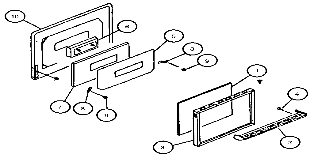 Caloric RLS363U oven door diagram