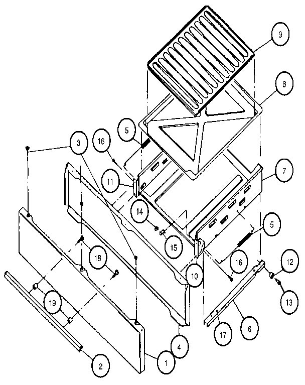 Caloric RLS363U broiler diagram
