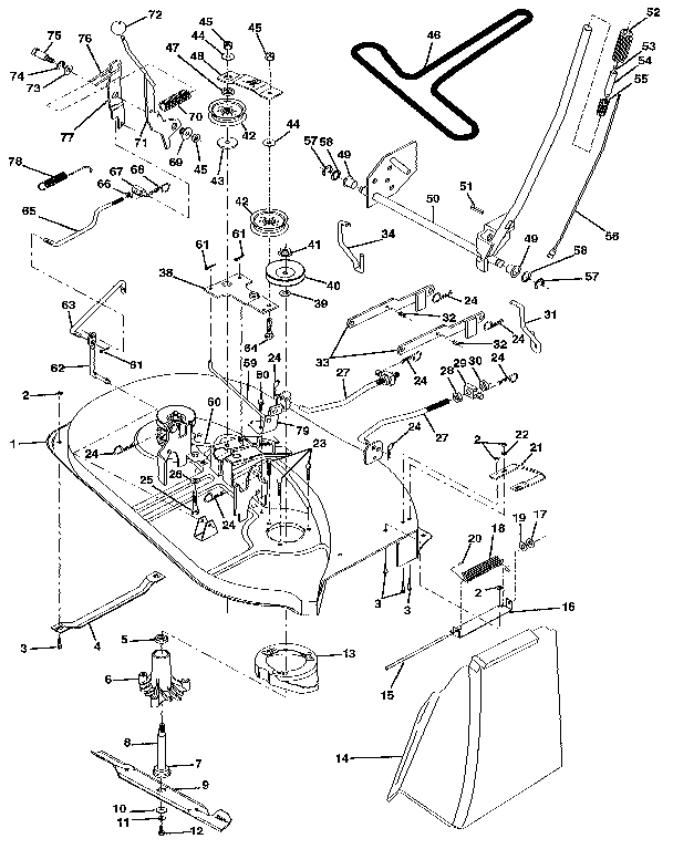 Craftsman 917255571 38" mower diagram