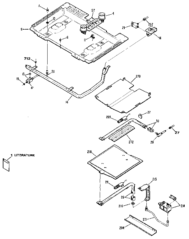 Kenmore 3627351890 burner section diagram