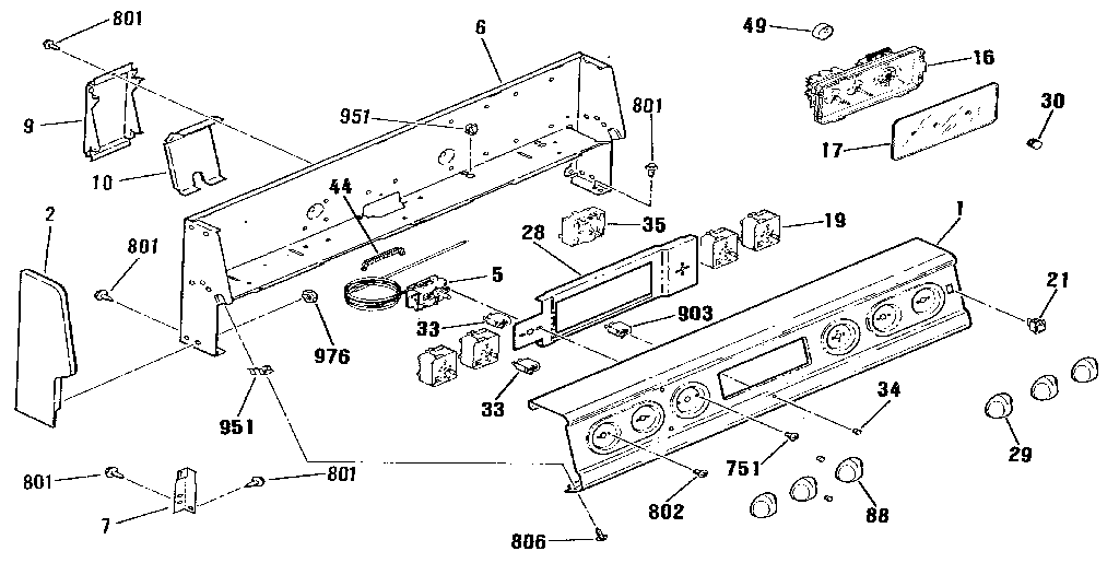 Kenmore 9119342190 backguard section diagram