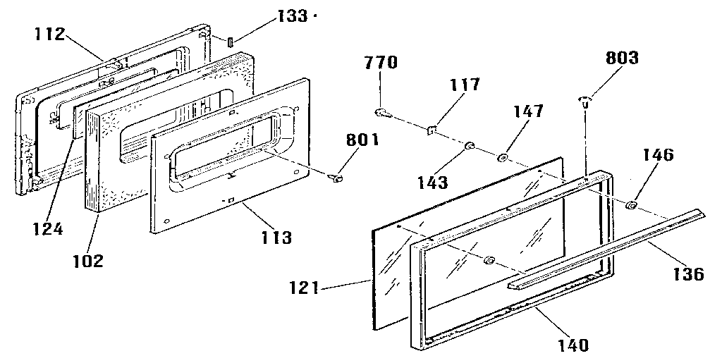 Kenmore 9119272190 oven door section diagram