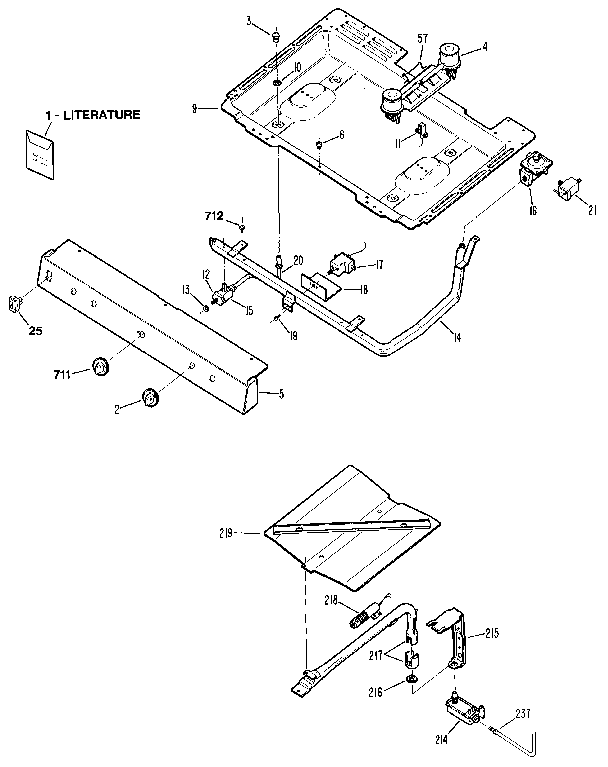 Kenmore 3627271891 burner section diagram
