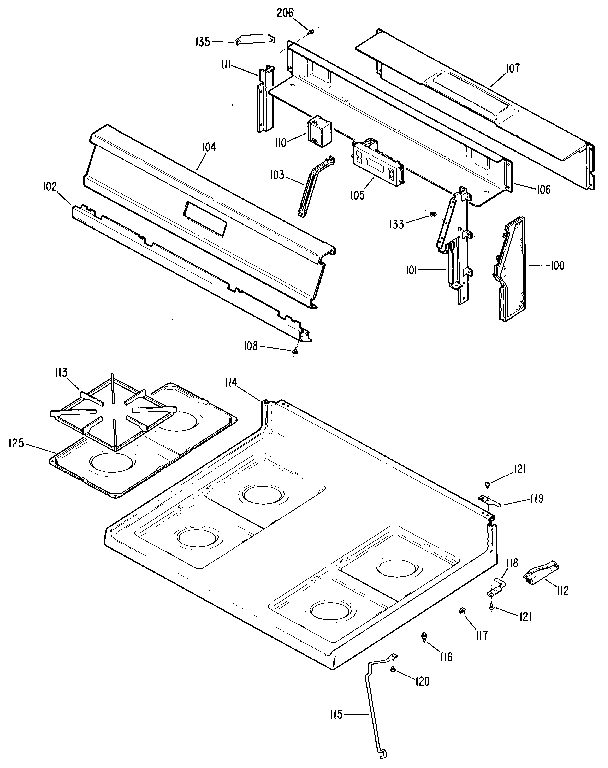 Kenmore 3627271891 main top section diagram