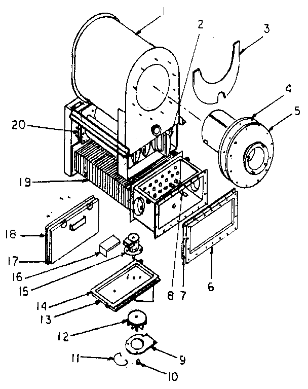 Yukon M-99-90 combustion/heat exchanger/coil assembly (rm10450) diagram