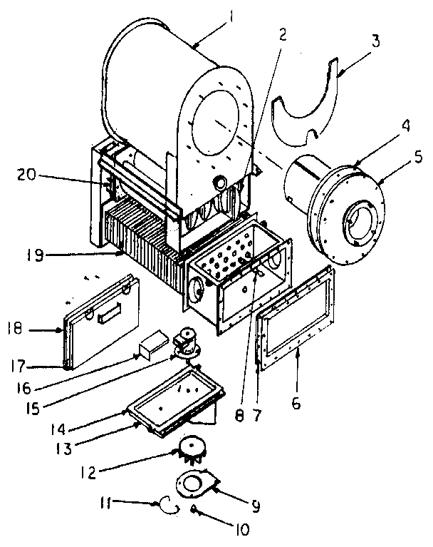 Yukon M-99-70 combustion/heat exchanger/coil assembly (rm10450) diagram