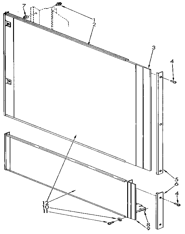 KitchenAid KUDS220T4 door and panel diagram