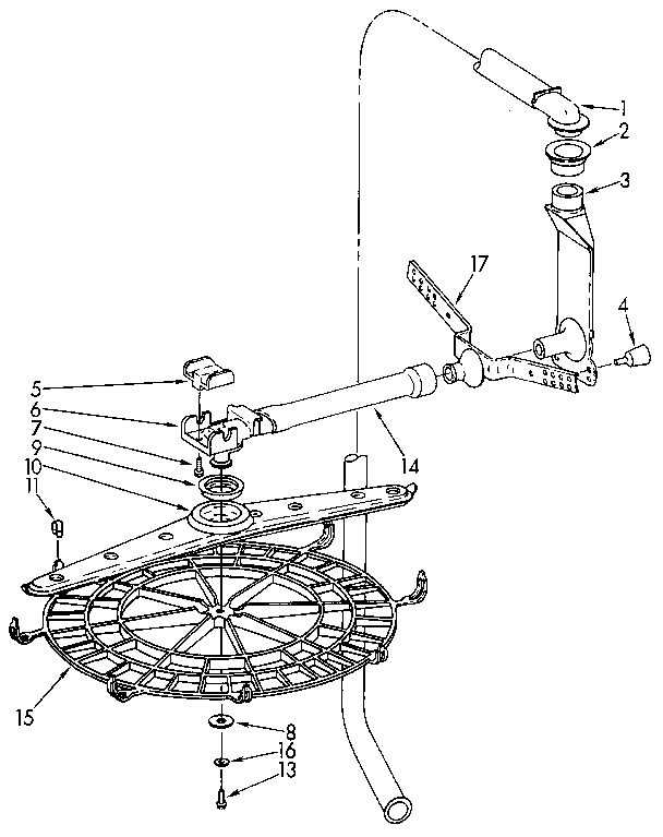 KitchenAid KUDS220T4 upper wash and rinse diagram