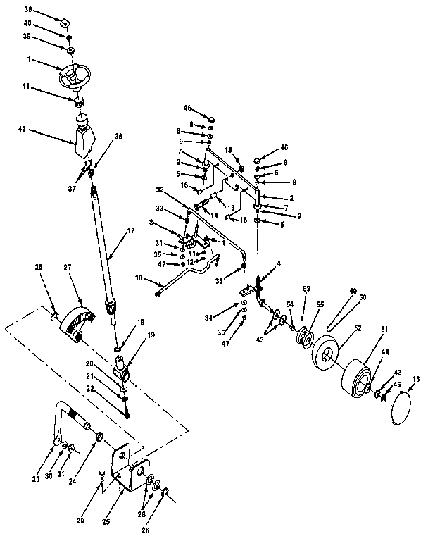 Craftsman 917255250 steering assembly diagram