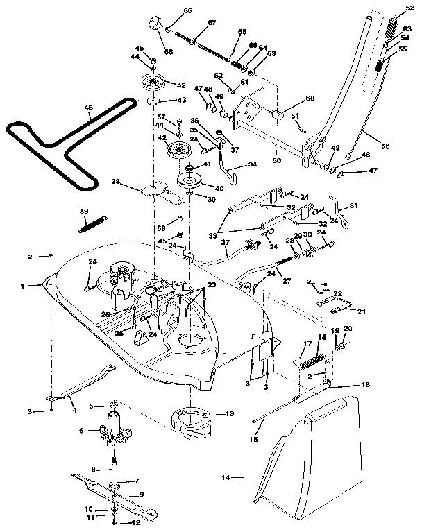 Craftsman 917255250 38" mower diagram