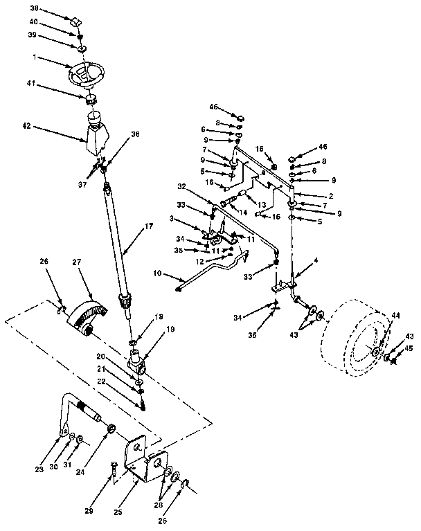 Craftsman 917255561 steering assembly diagram