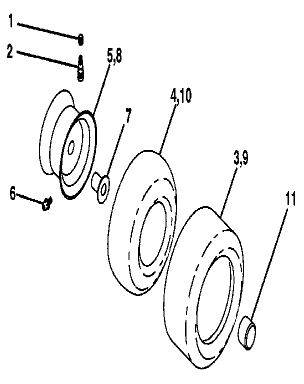 Craftsman 917255561 wheels & tires diagram