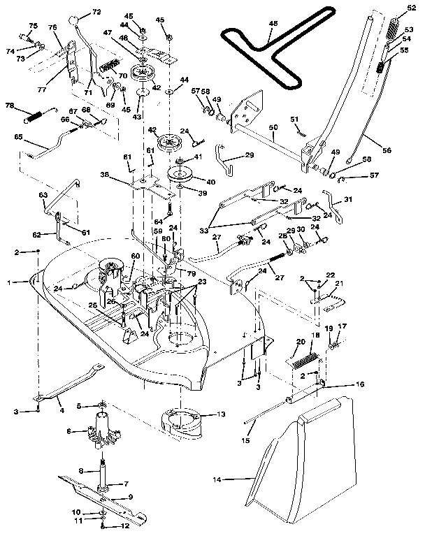 Craftsman 917255561 38" mower diagram