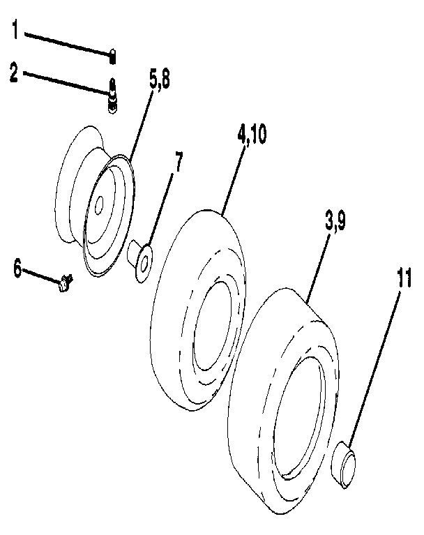 Craftsman 917255691 wheels & tires diagram