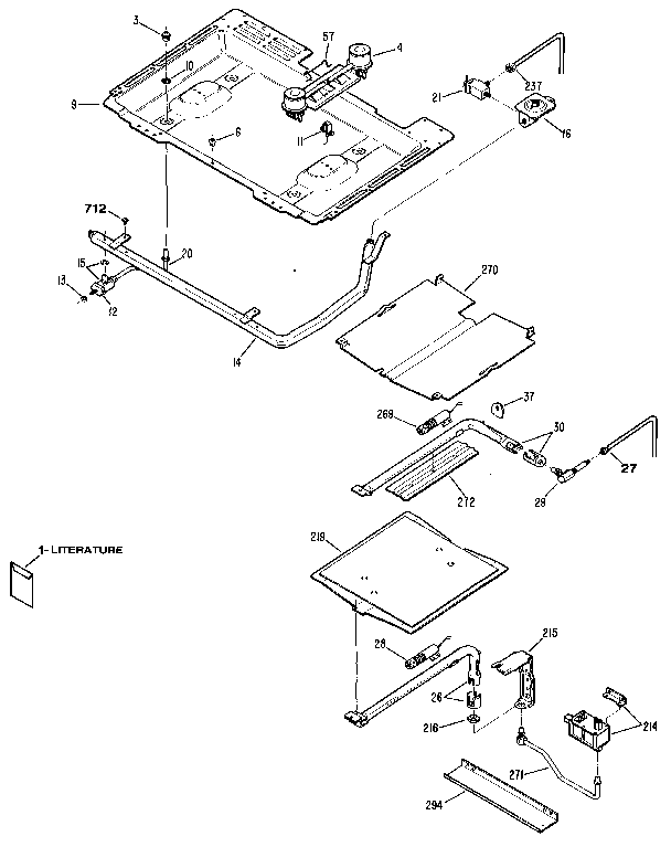 Kenmore 3627332191 burner section diagram