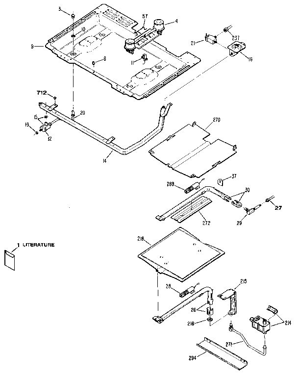 Kenmore 3627351191 burner section diagram