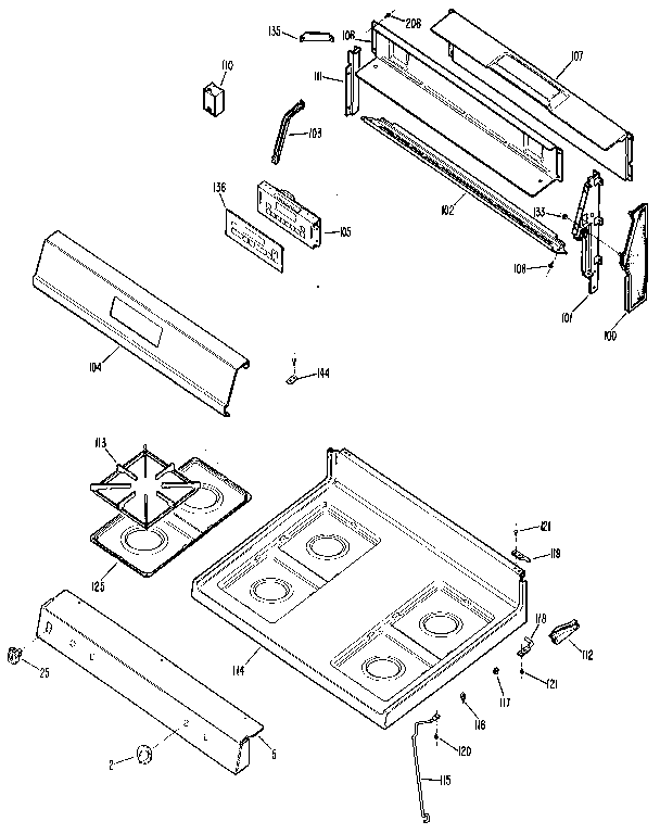 Kenmore 3627351191 main top section diagram