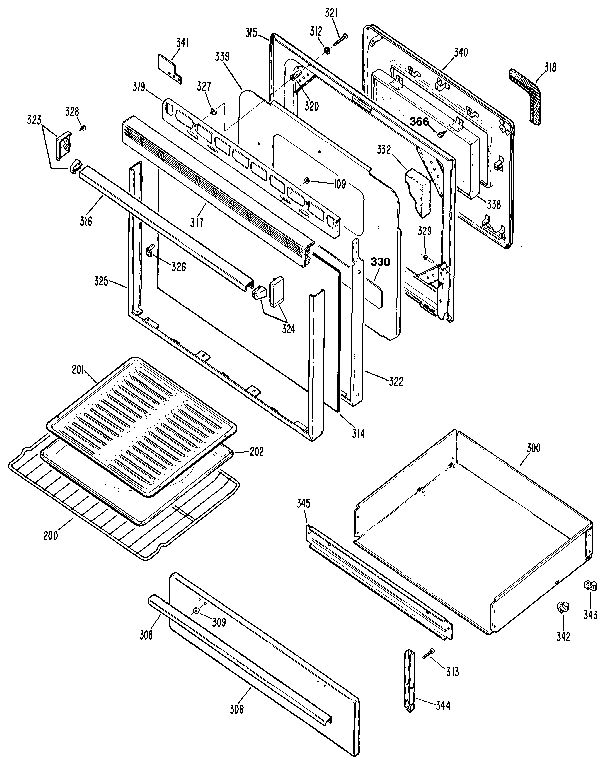 Kenmore 3627351191 door diagram
