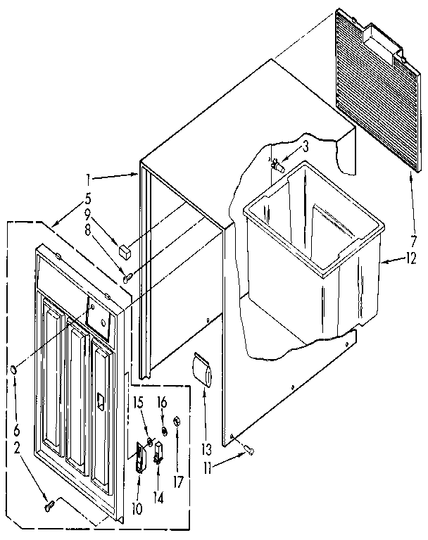 Kenmore 106855402 cabinet diagram
