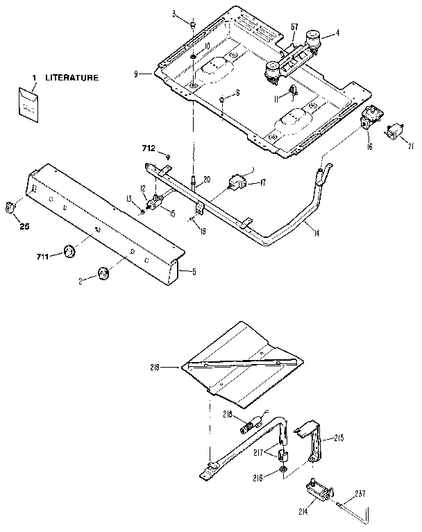 Kenmore 3627171191 burner section diagram