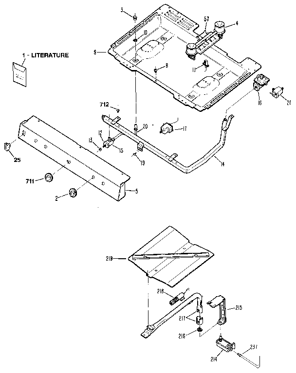 Kenmore 3627131891 burner section diagram