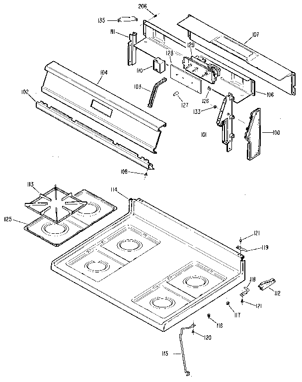 Kenmore 3627131891 main top section diagram