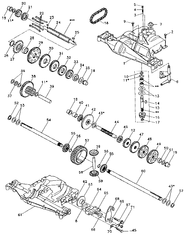Footedana 4360-41 transaxle diagram