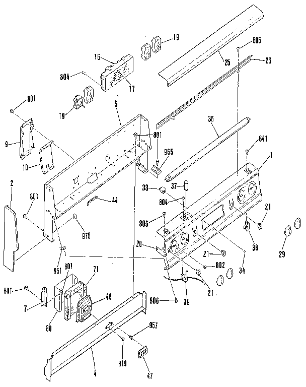 Kenmore 9119592590 backguard section diagram