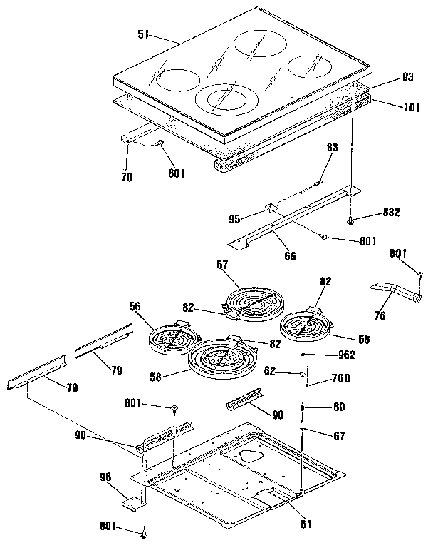 Kenmore 9119592590 main top section diagram