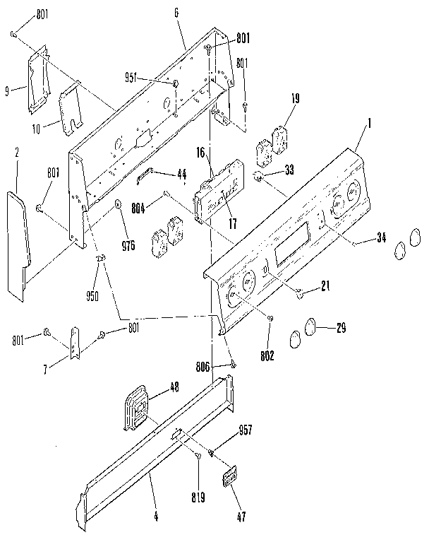 Kenmore 9119372990 backgaurd section diagram