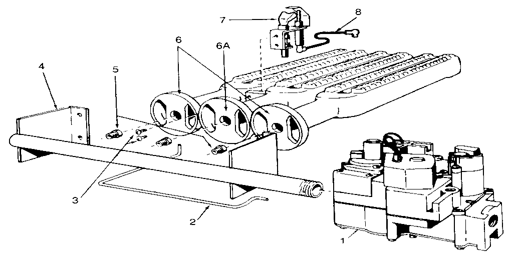 Kenmore 22996462 gas burners and manifold diagram