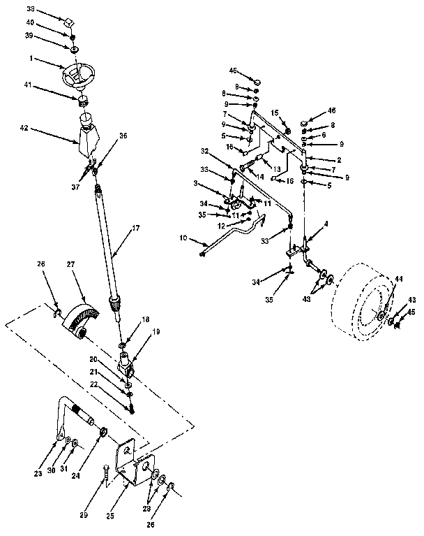 Craftsman 917257281 steering assembly diagram