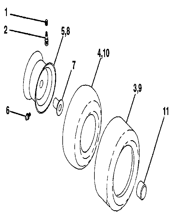 Craftsman 917257281 wheels & tires diagram
